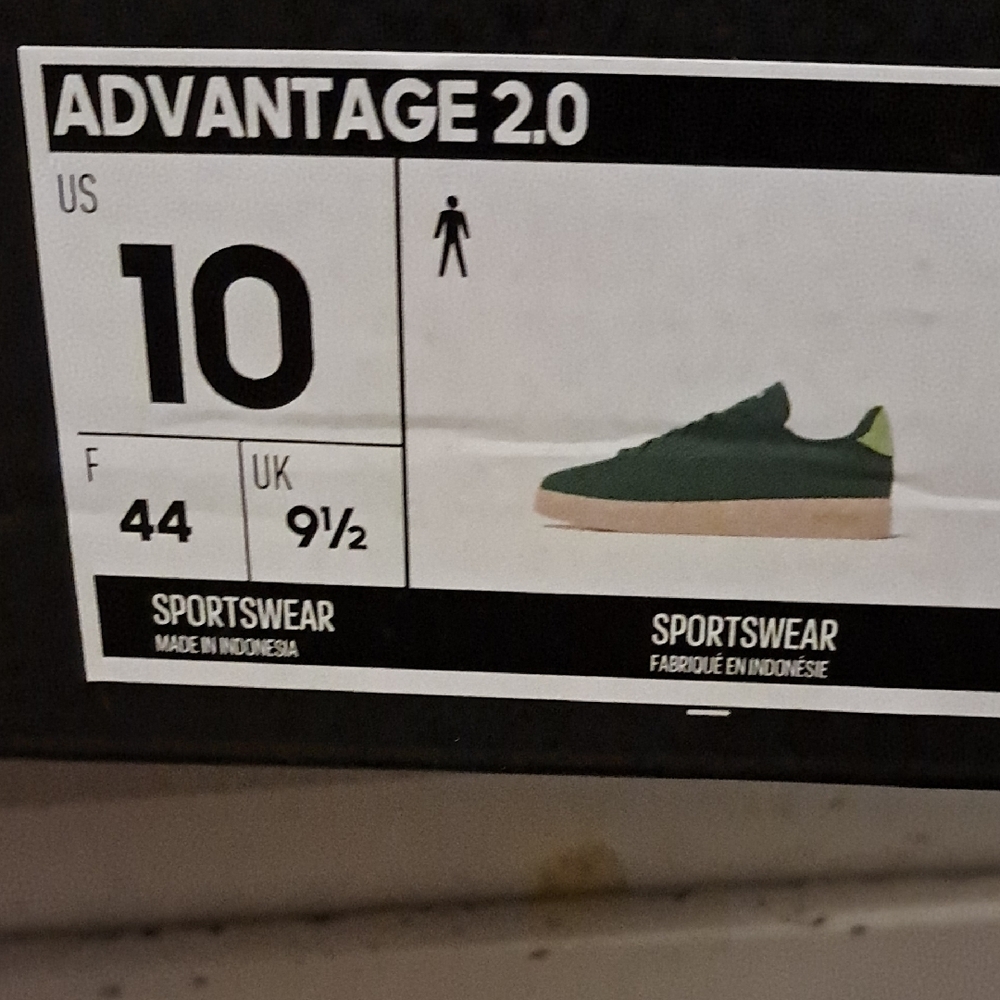 New Adidas Men's Advantage 2.0 In Collegiate Lemon Green, Suede - Picture 6 of 7